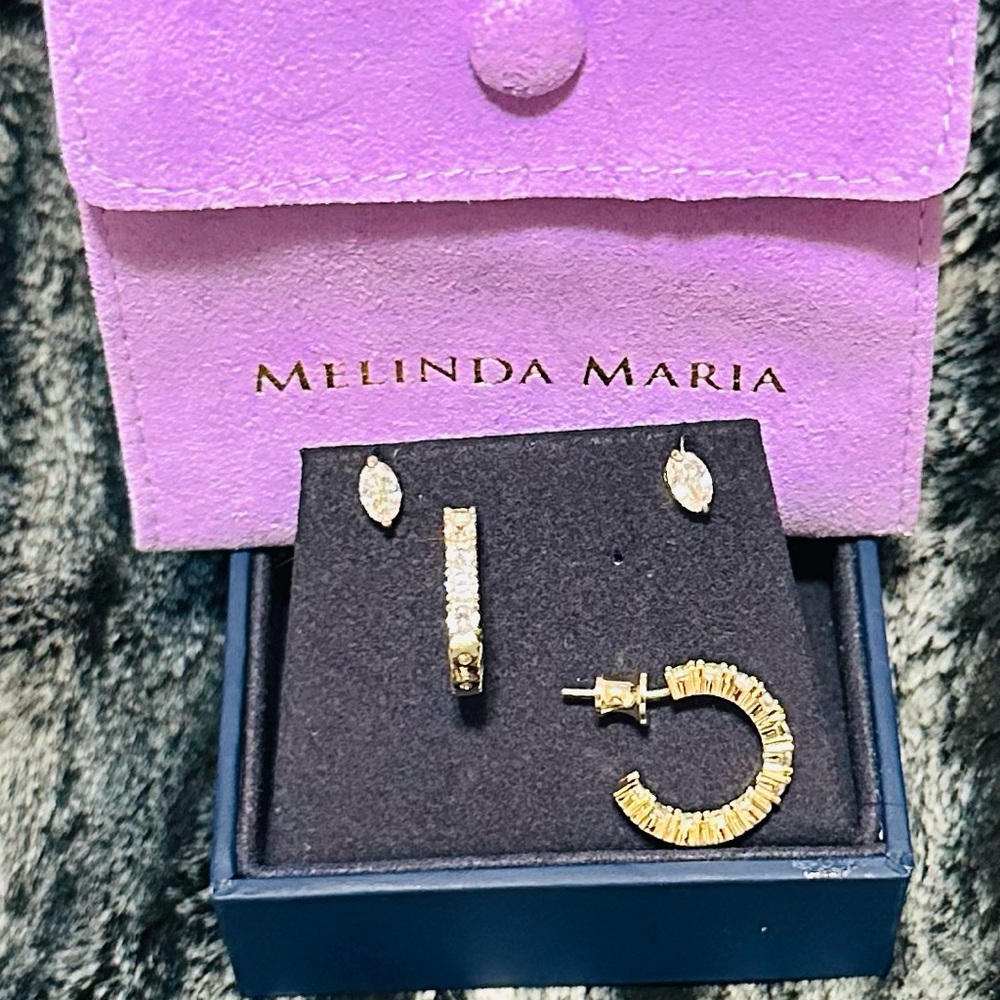 Melinda Maria Beautiful Gold Hoop Earrings & Stud Earrings